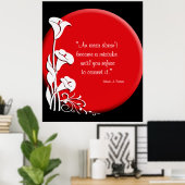 Poster "Soleil levant" avec Calla Lilies citation inspira (Bureau à domicile)