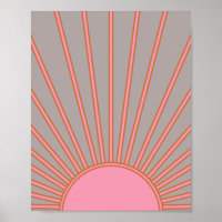 Soleil Lever Rose Et Gris Soleil