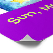 Poster Soleil, Lune et Étoiles (Coin)