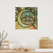 Poster Soleil, Lune, Yin Yang, Arbre de Vie (Cuisine)