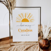 Poster Soleil minimal combien de bonbons baby shower