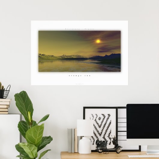 Poster soleil orange (Bureau à domicile)