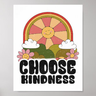 Poster Soleil Positif Paix Hippie Choisissez la Gentilles