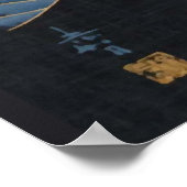 POSTER SOLEIL ROUGE, CRANS DE VOL JAPONAIS, VAGUES DE MER (Coin)