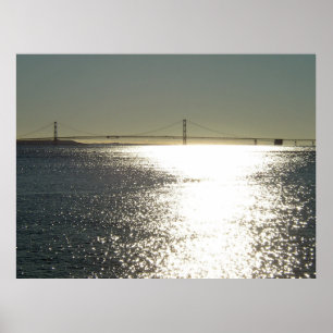 Poster Soleil sur le pont Mackinac, Michigan