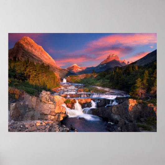 Poster Soleil sur le ruisseau Swiftcurrent (Devant)