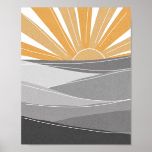 Poster Soleil sur les nuances de gris