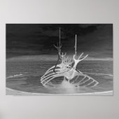 Poster Soleil Voyager Sculpture, Islande, Reverse B/W (Devant)