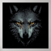 Poster Solely Wolf visage noir (Devant)