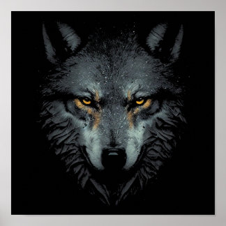 Poster Solely Wolf visage noir
