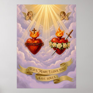 Poster Solennité du Sacré-Cœur de Jésus catholique 