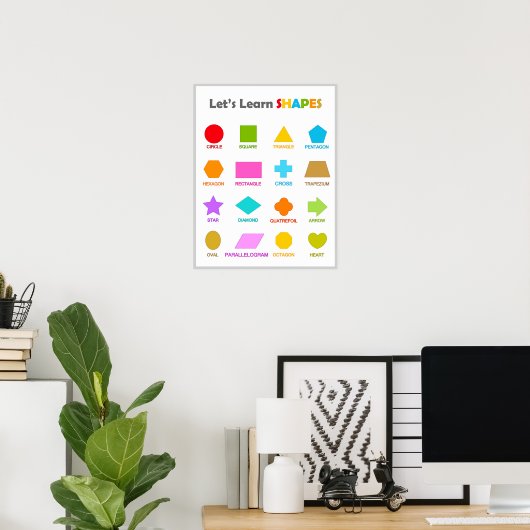 Poster solid shapes back to school kids learning (Bureau à domicile)