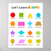 Poster solid shapes back to school kids learning (Devant)