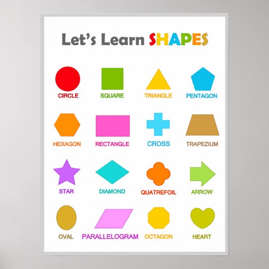 Poster solid shapes back to school kids learning (Devant)