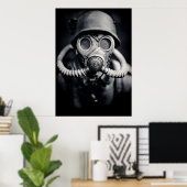 Poster Solide allemand 2ème guerre mondiale dans un masqu (Bureau à domicile)