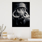 Poster Solide allemand 2ème guerre mondiale dans un masqu (Cuisine)