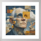 Poster Solitude - a modern take on a Cubism Art Portrait (Devant)