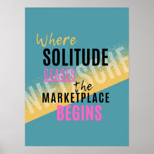 Poster Solitude Introspection Introvert Nietzsche quote