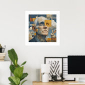 Poster Solitude - une vision moderne d'un portrait d'art (Bureau à domicile)