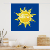 Poster Solstice d'été bleu le plus long jour de l'année (Cuisine)