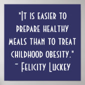 Poster Solutions pour l'obésité infantile (Devant)