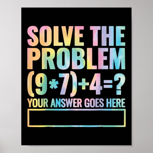 Poster Solve The Problem 67 Six Seven Math Teacher School (Devant)