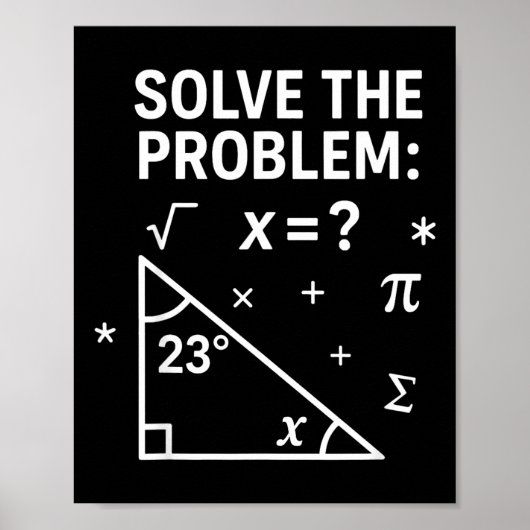 Poster Solve The Problem Funny Math 67 Meme Teacher Stude (Devant)