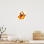 Poster Sombrero Chile Pepper Holding Pizza (Cuisine)