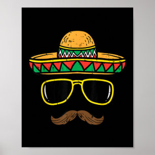 Poster Sombrero Face Cinco De Mayo Fête mexicaine K