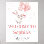 Poster Some Bunny Balloon Birthday Party Welcome Sign (Devant)