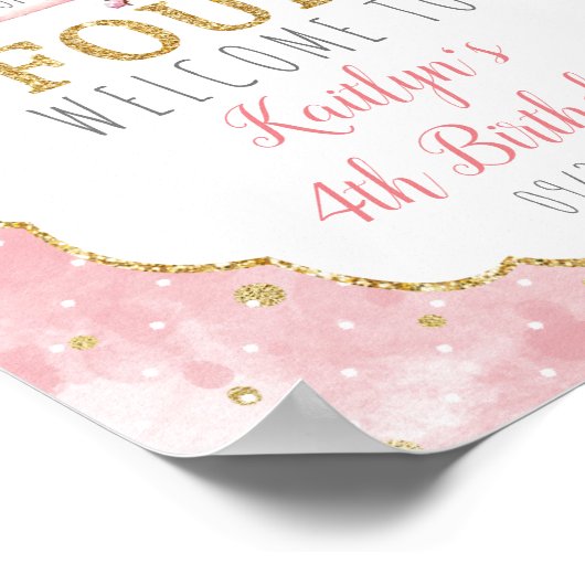 Poster Some Bunny is Turning Four 4th Birthday Welcome (Coin)