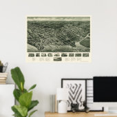 Poster Somers-Point, carte panoramique NJ - 1925 (Bureau à domicile)