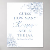Poster Something Blue Baby Shower Devinez Combien de Bais (Devant)