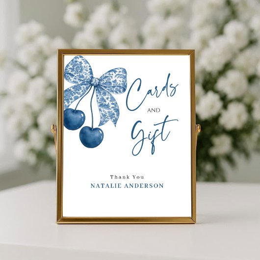 Poster Something Blue Bridal Shower Cards & Gift Sign