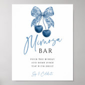 Poster Something Blue Bridal Shower Mimosa Bar Sign (Devant)