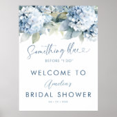Poster Something Blue Hydrangea Bridal Shower Sign (Devant)