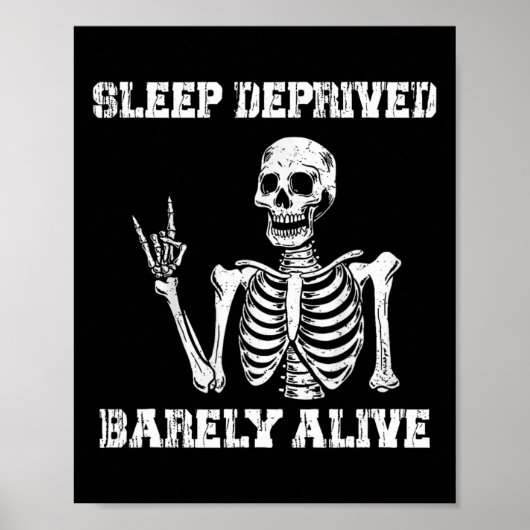 Poster Sommeil privé Rely Alive Funny Skeleton Halloween (Devant)