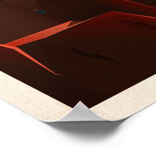 Poster SOMMET OLYMPUS MONS Tour SpaceX Retro Mars Colonie (Coin)