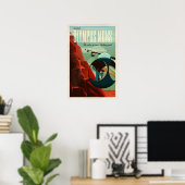 Poster SOMMET OLYMPUS MONS Tour SpaceX Retro Mars Colonie (Bureau à domicile)
