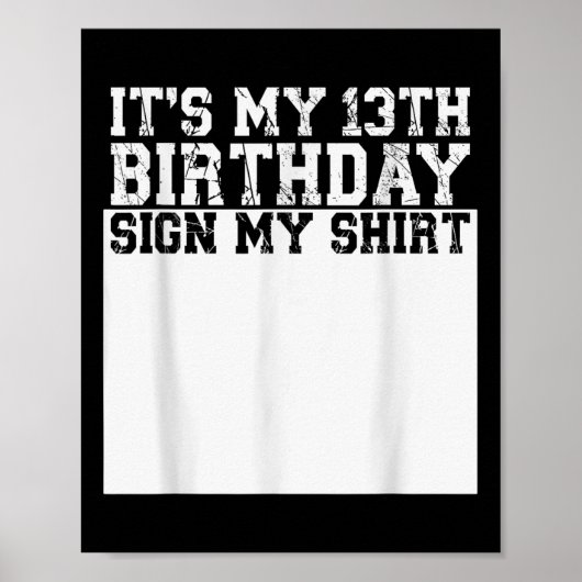 Poster Son 13ème anniversaire Signe Mon Chemise 13 Ans (Devant)