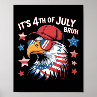 Poster Son 4 juillet Bruh Bald Eagle Enfants Garçons