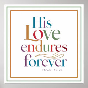 Poster Son Amour Dure Éternellement Élégant Propre Chréti