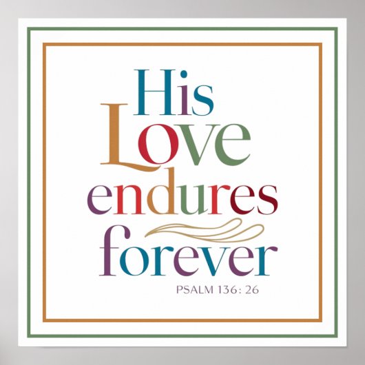 Poster Son Amour Dure Éternellement Élégant Propre Chréti (Devant)