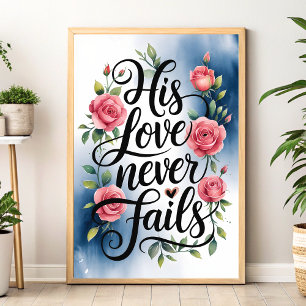 Poster Son Amour n'échoue jamais Christian Wall Art Print