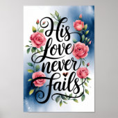 Poster Son Amour n'échoue jamais Christian Wall Art Print (Devant)