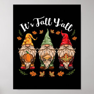 Poster Son automne Y'all Gnomes Thanksgiving