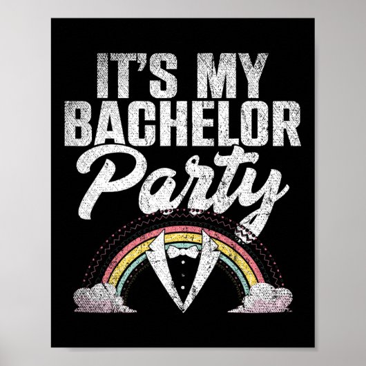 Poster Son Bachelor Party Rainbow Groom Funny Bachelor (Devant)