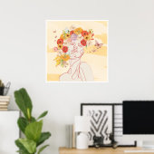 Poster Son bonheur d'automne (Bureau à domicile)