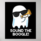 Poster Son Boogle Funny Ghost Bugle Pun Dark BG (Devant)
