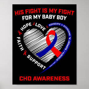 Poster Son combat bébé garçon fils Maladie cardiaque cong